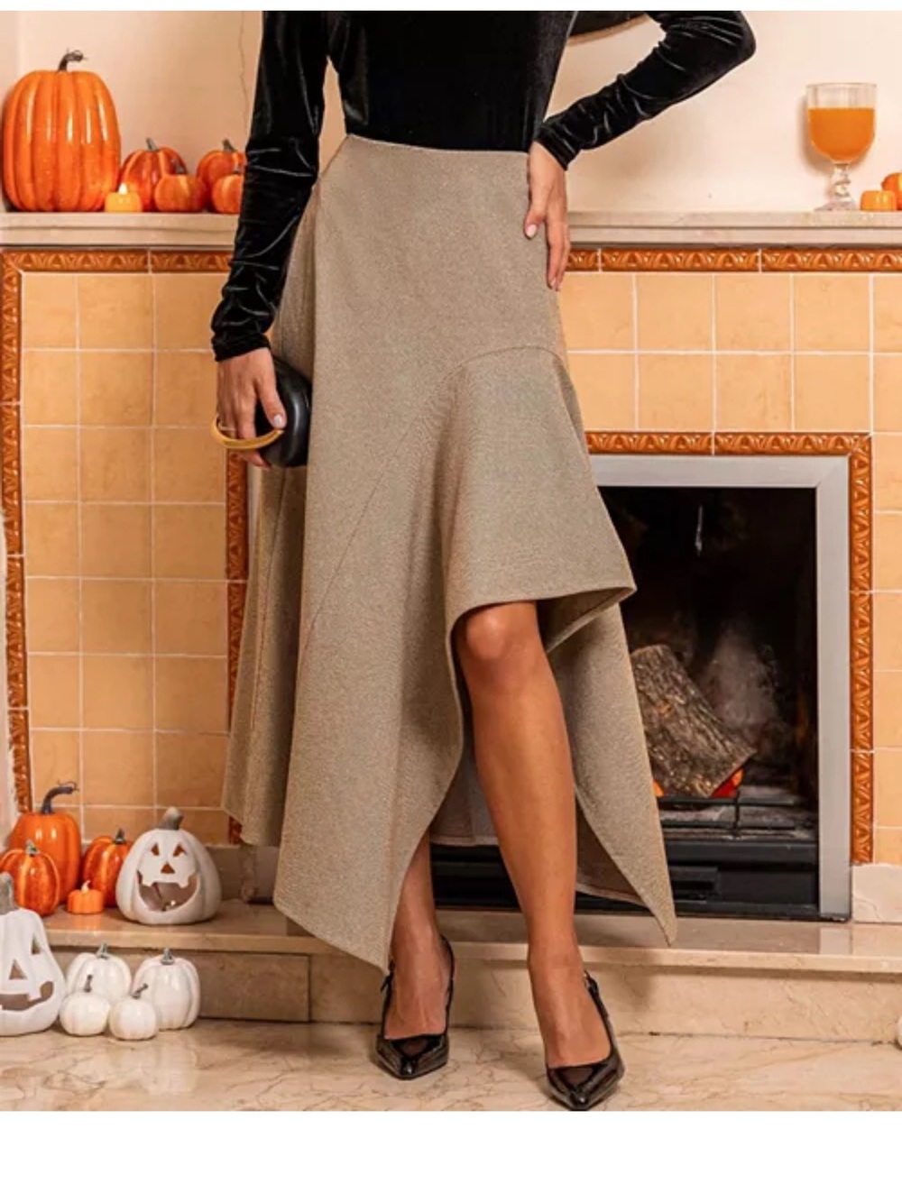 Cupshe Asymmetrical Hem Midi-Skirt